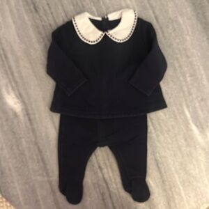 Jacadi - Unisex Navy Blue 2-Piece Cotton Comfort Set (6 mons)